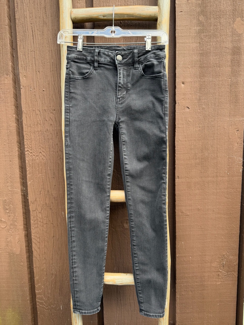American Eagle Outfitters Women's Washed Skinny Jeans Charcoal Size 0S